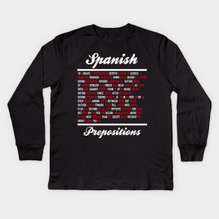 Spanish Prepositions Kids Long Sleeve T-Shirt